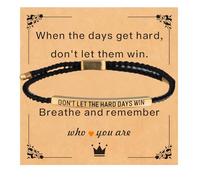 Tube Motivational Bracelet for Women Men, Remember Who Dont Let The Hard Days Win God is In Control Stainless Steel Adjustable Best Friends Teens Inspirational Braided Christmas Birthday Gifts