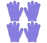 Tube Pate Pack of 4 Exfoliating Shower Gloves Double Sided Exfoliating Bath Gloves Deep Cleansing Dead Skin for Spa Massage Beauty Skin Shower Body Scrubber Bath Accessories Pens (C, A)