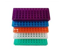 Tube Rack Double Panel 60 Positions Polypropylene for 0.2ml-2ml Microcentrifuge Tubes, Pack of 5(Blue, Orange,White, Purple, Green)