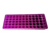Tube Rack Double Panel 60 Positions Polypropylene for Microcentrifuge Tubes 0.2-2ml, Purple, Pack of One