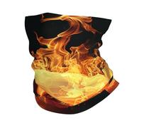 Tube Scarf 3D Skull Fire Death Hell Demon Flame Black Decorative Face Shield Multifunctional Headwear for Sports Workout 26X30cm