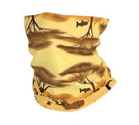 Tube Scarf African Grassland Animals Pattern Neck Gaiters Balaclava Half Face Headwear Uv Protection Novelty Neck Gaiter For Tennis Hunting Jogging 25X50 Cm