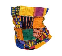 Tube Scarf African Kente Patchwork Colorful Geometric Bright Neck Gaiters Dustproof Half Face Scarf Balaclava Magic Headband For Hunting Tennis Jogging 25X50 Cm