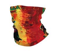 Tube Scarf African Woman And Giraffe Red Oranges Tribal Art Colorful Half Face Headwear Windproof Magic Headband Dustproof Novelty Neck Gaiter For Skiing Tennis Hunting 25X50 Cm