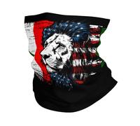 Tube Scarf America And Italy Italian Flag Combine Lion Balaclava Novelty Neck Gaiter Windproof Half Face Headwear For Hunting Fishing Tennis 25X50 Cm