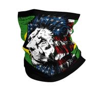 Tube Scarf America And Jamaica Jamaican Flag Combine Lion Balaclava Half Face Scarf Uv Protection Half Face Headwear For Hunting Fishing Jogging 25X50 Cm