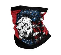 Tube Scarf America And Morocco Moroccan Flag Combine Lion Balaclava Neck Gaiters Multifunctional Half Face Headwear For Tennis Hunting Skiing 25X50 Cm