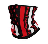 Tube Scarf America Flag Fight Heart Disease Awareness Windproof Bufanda Decorative Calentador De Cuello For Running Workout Men