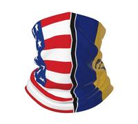 Tube Scarf American Flag And Flag Of Barbados Novelty Neck Gaiter Multifunctional Half Face Scarf Uv Protection Neck Gaiters For Fishing Skiing Jogging 25X50 Cm