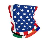 Tube Scarf American Flag And South African Flag Half Face Scarf Multifunctional Novelty Neck Gaiter Uv Protection Magic Headband For Hunting Jogging Skiing 25X50 Cm