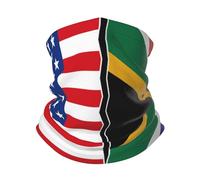 Tube Scarf American Flag And South African Flag Magic Headband Windproof Half Face Scarf Balaclava Novelty Neck Gaiter For Hunting Tennis Fishing 25X50 Cm