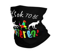 Tube Scarf Autism Awareness Animal Its Ok To Be Different Novelty Neck Gaiter Windproof Neck Gaiters Uv Protection Half Face Scarf For Fishing Hunting Skiing 25X50 Cm