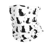 Tube Scarf Black Cool Cat Paw Half Face Headwear Balaclava Neck Gaiters Uv Protection Magic Headband For Skiing Tennis Fishing 25X50 Cm