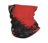 Tube Scarf Black Wolf Skeleton Skull Horror Scary Red Half Face Scarf Uv Protection Magic Headband Multifunctional Half Face Headwear For Hunting Fishing Skiing 25X50 Cm