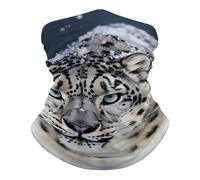 Tube Scarf Blue Eyed Snow Leopard Anitdust Neck Scarf Multifunctional Bandana for Sports Men 26X30cm