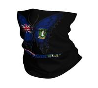 Tube Scarf British Virgin Islands Butterflies Flag Neck Gaiters Dustproof Novelty Neck Gaiter Windproof Magic Headband For Fishing Jogging Skiing 25X50 CM