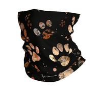 Tube Scarf Dog Paw Prints Black And Brown Half Face Scarf Uv Protection Magic Headband Dustproof Neck Gaiters For Skiing Fishing Hunting 25X50 Cm