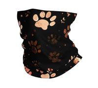 Tube Scarf Dog Paw Prints Black Brown Novelty Neck Gaiter Uv Protection Magic Headband Dustproof Neck Gaiters For Tennis Hunting Fishing 25X50 Cm
