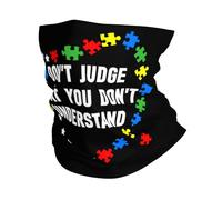 Tube Scarf Don'T Judge What You Don'T Understand Autism Magic Headband Uv Protection Novelty Neck Gaiter Multifunctional Half Face Headwear For Tennis Skiing Fishing 25X50 Cm