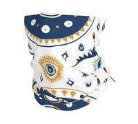 Tube Scarf Evil Eye Boho Mystical Geometric Luxury Blue White Premium Face Shield Breathable Headwear for Tennis Women 26X30cm