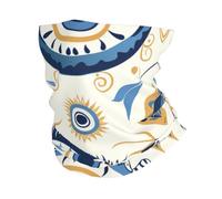 Tube Scarf Evil Eye Boho Mystical Luxury Geometric Blue White Half Face Scarf Multifunctional Magic Headband Balaclava Neck Gaiters For Hunting Fishing Jogging 25X50 Cm