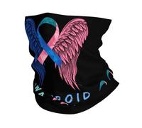 Tube Scarf Fight Thyroid Awareness Ribbon Wing Balaclava Neck Gaiters Multifunctional Magic Headband For Jogging Hunting Tennis 25X50 Cm