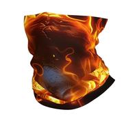 Tube Scarf Flaming Skull and Fire Cross Bones Death Pirates Dark Windproof Face Cover Comfortable Balaclava for Outdoor Skiing 26X30cm