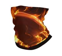 Tube Scarf Flaming Skull Fire Cross Bones Death Pirates Dark Windproof Face Shield Washable Facial Shield for Sports Workout 26X30cm