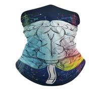 Tube Scarf Geometry Brain Image With Science Multifunctional Neck Scarf Universal Facial Shield for Outdoor Sports 26X30cm
