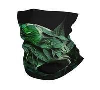 Tube Scarf Green Leafs Skull Bones Weed Death Dark Bandana Uv Protection Half Face Scarf Windproof Headband For Tennis Skiing Jogging 25X50 Cm