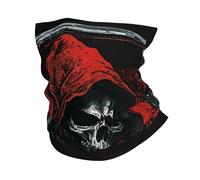 Tube Scarf Grim Reaper Skull Sickle Dark Gothic Red, White Half Face Headwear Dustproof Half Face Scarf Uv Protection Neck Gaiters For Fishing Skiing Hunting 25X50 Cm
