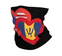 Tube Scarf Hearts America And Barbados Durable Cuello Bufanda Windproof Pasamontañas For Running Sports Workout