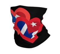 Tube Scarf Hearts Puerto-Rico Puerto Rican And Cuba Cuban Novelty Neck Gaiter Windproof Neck Gaiters Balaclava Half Face Scarf For Skiing Hunting 25X50 Cm
