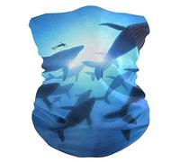 Tube Scarf Humpback Whales Neck Gaiters Balaclava Half Face Headwear Multifunctional Magic Headband For Fishing Hunting Tennis 25X50 CM