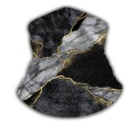 Tube Scarf Marble Mosaic Japanese Kintsugi Marbling Stone Black White Golden Veins Balaclava Novelty Neck Gaiter Uv Protection Magic Headband For Hunting Tennis Fishing 25X50 Cm