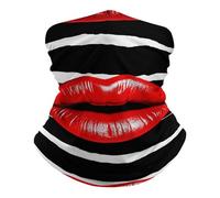 Tube Scarf Red Lips Kiss Comfortable Face Cover Durable Balaclava for Workout Men 26X30cm