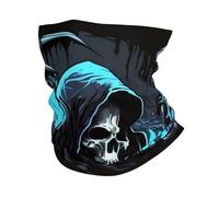 Tube Scarf Skull Sickle Grim Reaper Play Game Cool Half Face Headwear Windproof Headband Uv Protection Half Face Scarf For Jogging Hunting Fishing 25X50 Cm