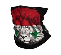 Tube Scarf Syria Syrians Lion Flag Half Face Scarf Windproof Neck Gaiters Balaclava Half Face Headwear For Skiing Fishing Hunting 25X50 CM