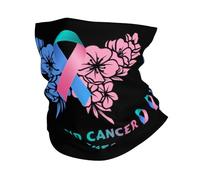 Tube Scarf Thyroid Awareness Ribbon Flower Butterfly Balaclava Magic Headband Multifunctional Neck Gaiters For Hunting Skiing Fishing 25X50 Cm
