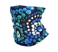 Tube Scarf Traditional Aboriginal Dot Art Abstract Blue Green Premium Half Face Headwear Universal Facial Covering for Climbing Outdoor 26X30cm