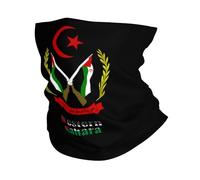 Tube Scarf Western Sahara The Western Saharans National Emblem Half Face Scarf Windproof Novelty Neck Gaiter Dustproof Neck Gaiters For Skiing Jogging Fishing 25X50 CM