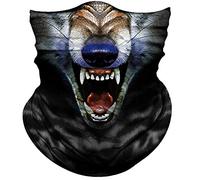 Tube Scarf Wolf Open Mouth Big Blue Nose Magic Headband Balaclava Half Face Scarf Multifunctional Half Face Headwear For Tennis Hunting 25X50 Cm
