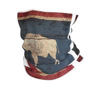 Tube Scarf Wyoming State Flag Map Print Half Face Headwear Balaclava Half Face Scarf Multifunctional Bandana For Tennis Skiing Fishing 25X50 Cm