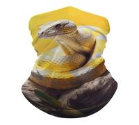 Tube Scarf Yellow and White Python Stylish Neck Scarf Premium Bandana for Running Workout 26X30cm
