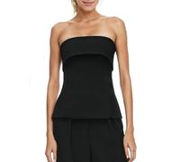 Tube Top Trendy Summer Strapless Tops for Women Sexy Going Out Club Date Night Outfits Backless Bandeau Shirts, Black, M