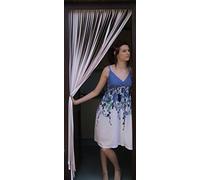 Tube Type Door Curtain,Bug Blind,Fly Blind,Strip Blind-SOFT PINK & WHITE. Complete with self adhesive fitting hooks for Plastic Door frames - 80cm wide x 200cm drop