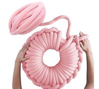 Tube Yarn | Big Twist Tubular Yarns for Knitting | Extra Thick Warm Arm Knitting Yarn | Crystal Velvet Braid Cotton Thread for Handmade Blanket Pillow Animal Nest