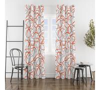 tubeamin Orange Grey White Geometric Curtains 2 Panels Sets Abstract Line Modern Art Pattern Window Treatments Room Darkening Heat Blocking Elegant Curtain Decor for Living Room Bedroom 52x84 Inches