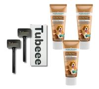 Tubeee Bundle - Premium Grain-Free Liver Paste for Dogs & Cats (3x75g) + Tube Squeezer Roller (Black) - Easy Squeeze Dog Treats, Mess-Free Lickable Pate, No Waste