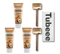 Tubeee Bundle - Premium Grain-Free Liver Paste for Dogs & Cats (3x75g) + Tube Squeezer Roller (Rose Gold) - Easy Squeeze Dog Treats, Mess-Free Lickable Pate, No Waste